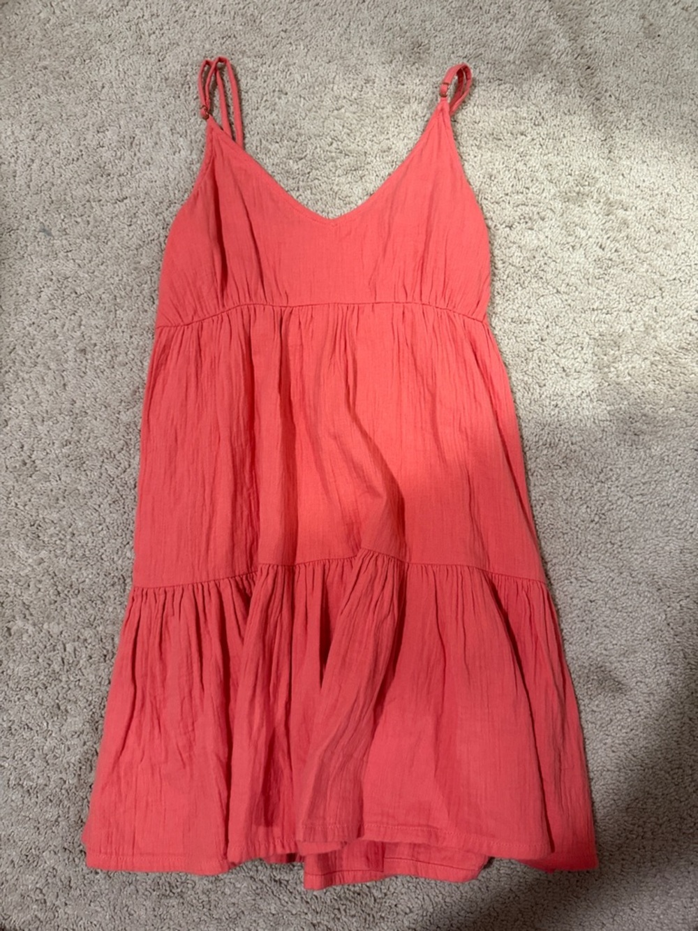 Billabong Coral Pink Tiered Mini Dress